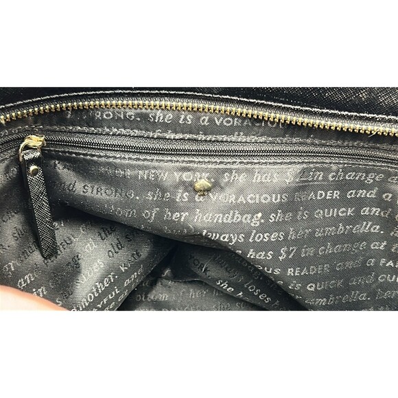 Vintage Kate Spade Black White Striped Large Structured Travel Tote Bag Classic - Picture 11 of 15